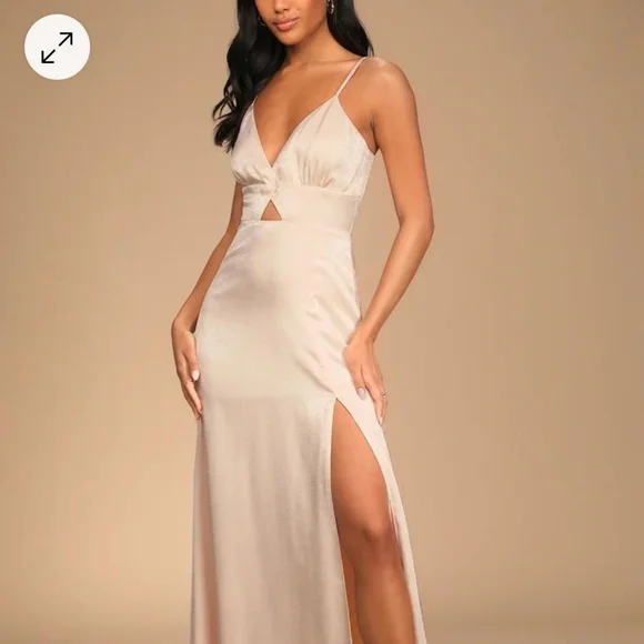 NWT Lulus Endless Elegance Rose Satin Sleeveless Maxi Dress Size XL Extra Large - Picture 2 of 6